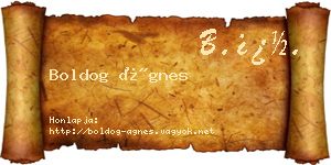 Boldog Ágnes névjegykártya