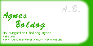 agnes boldog business card