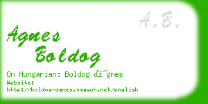 agnes boldog business card
